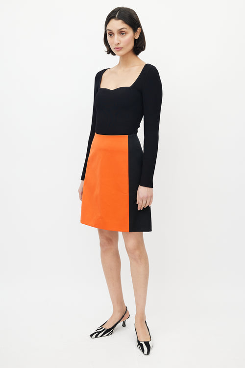 Dolce 
Gabbana Black 
Orange Skirt