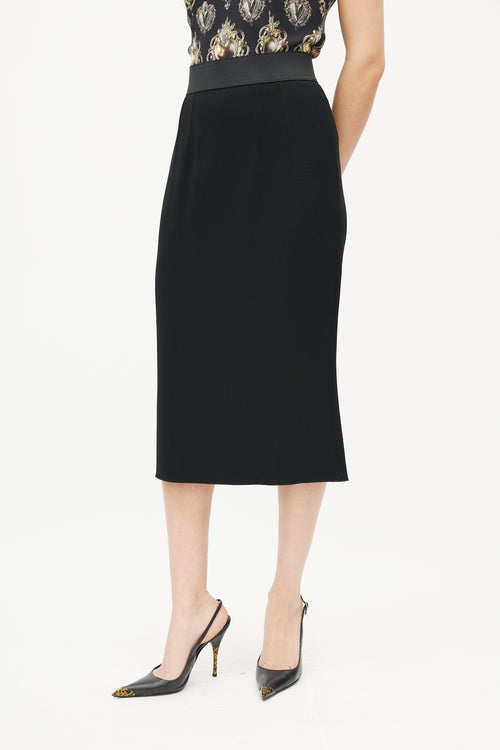 Dolce 
Gabbana Black Pencil Midi Skirt