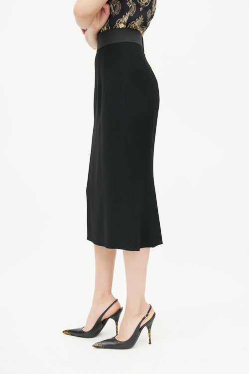 Dolce 
Gabbana Black Pencil Midi Skirt