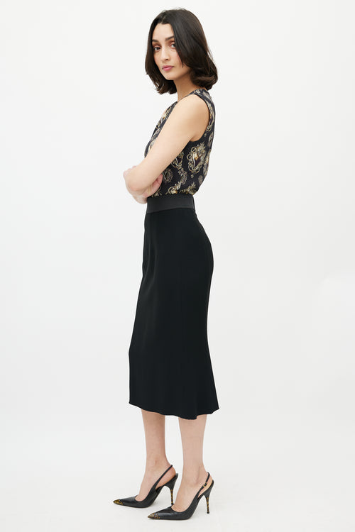 Dolce 
Gabbana Black Pencil Midi Skirt