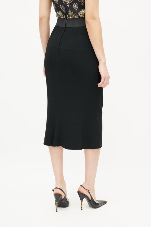 Dolce 
Gabbana Black Pencil Midi Skirt