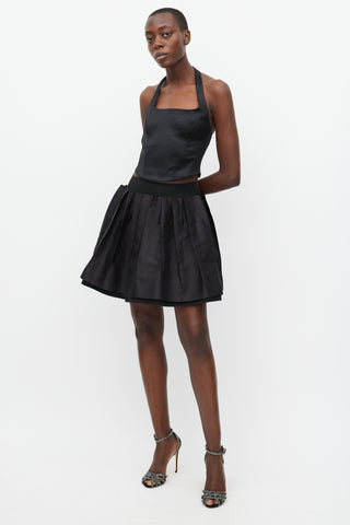 Dolce 
Gabbana Black Pleat Layered Mini Skirt