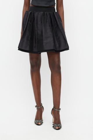 Dolce 
Gabbana Black Pleat Layered Mini Skirt