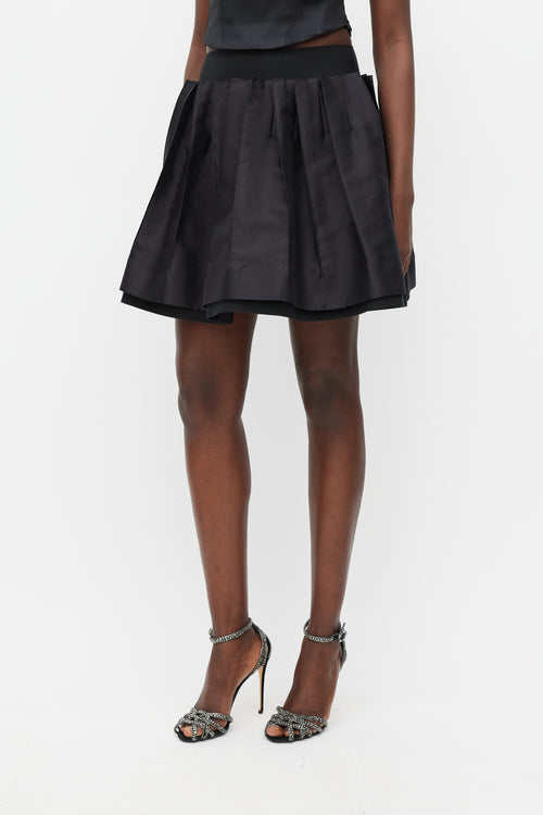 Dolce 
Gabbana Black Pleat Layered Mini Skirt