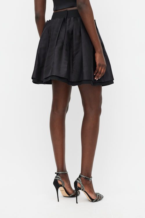 Dolce 
Gabbana Black Pleat Layered Mini Skirt