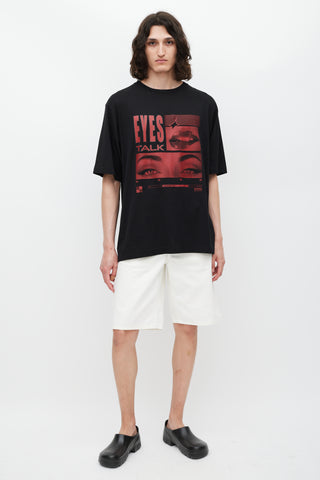 Dolce 
Gabbana Black 
Red Eyes Talk Logo T-Shirt