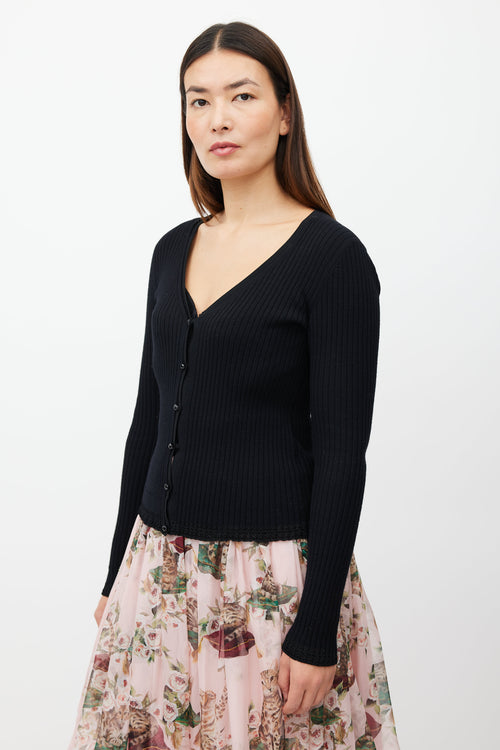 Dolce 
Gabbana Black Ribbed Cardigan