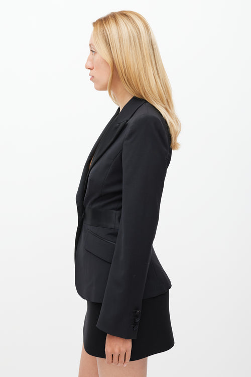 Dolce 
Gabbana Black Satin Panel Two Pocket Blazer