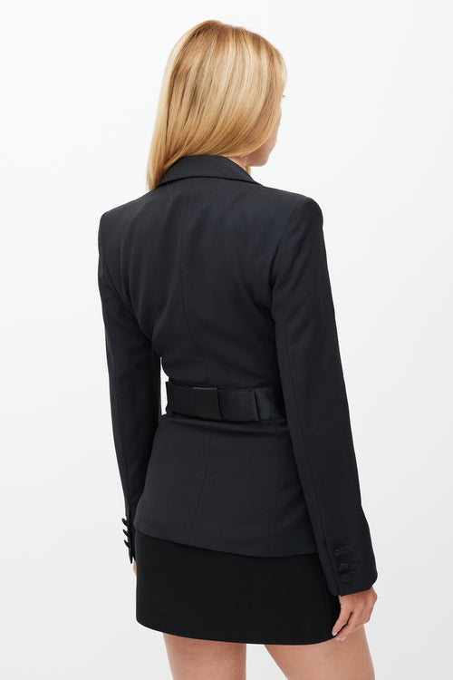 Dolce 
Gabbana Black Satin Panel Two Pocket Blazer