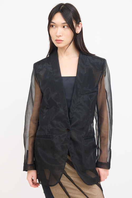 Dolce 
Gabbana Black Sheer Nylon Blazer