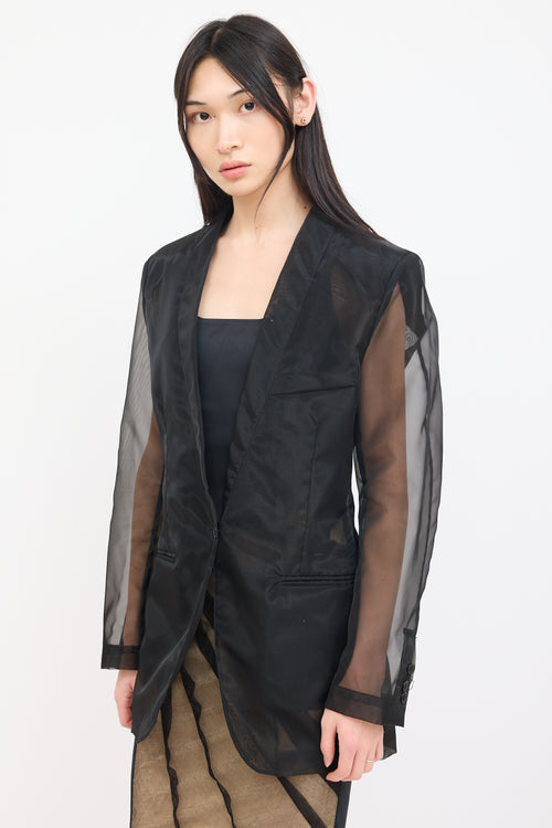 Dolce 
Gabbana Black Sheer Nylon Blazer