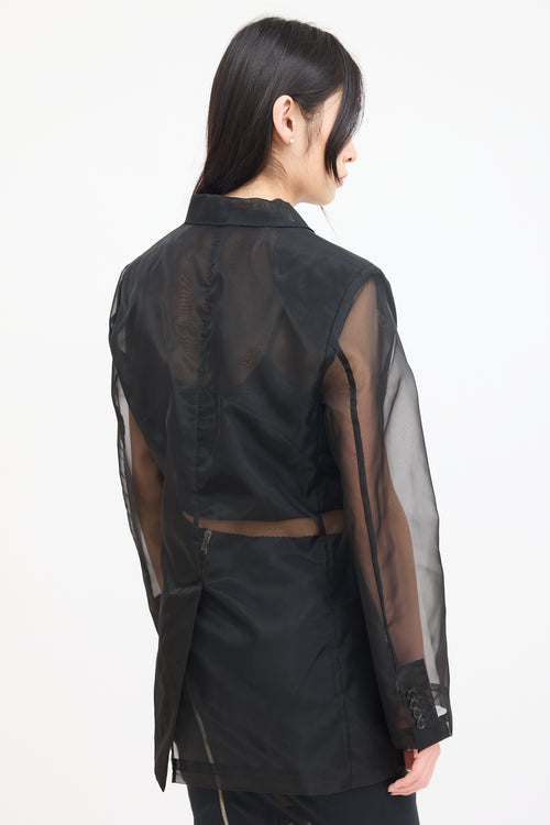 Dolce 
Gabbana Black Sheer Nylon Blazer