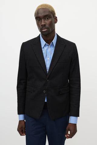 Dolce 
Gabbana Black Silk Blend Panelled Blazer