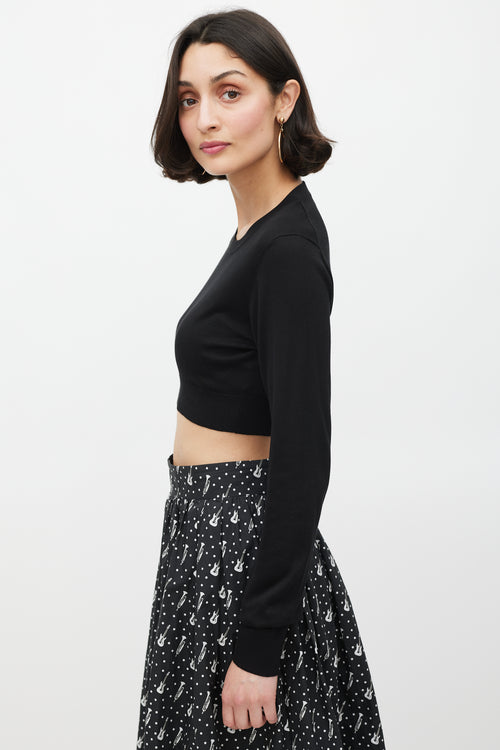 Dolce 
Gabbana Black Silk Knit Cropped Sweater