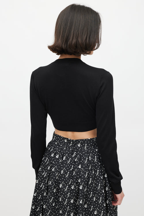 Dolce 
Gabbana Black Silk Knit Cropped Sweater