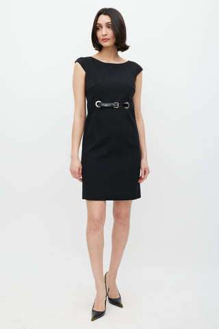 Dolce 
Gabbana Black 
Silver Belted Dress