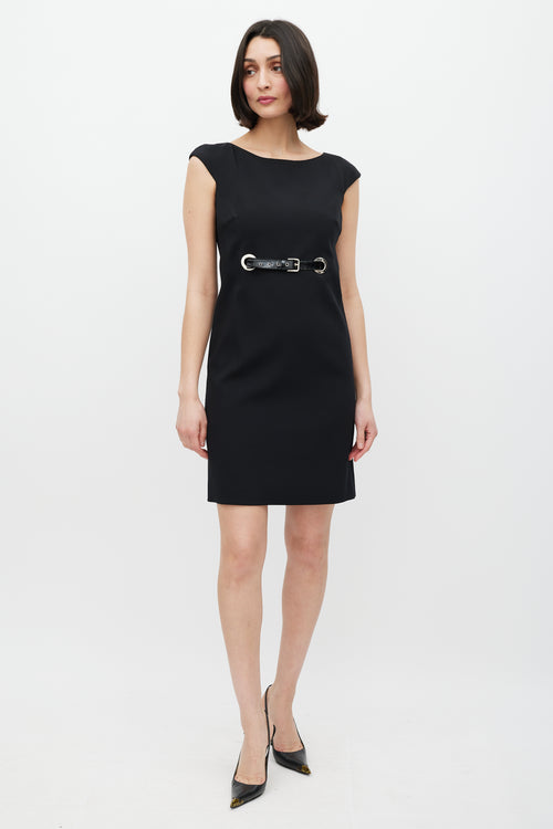 Dolce 
Gabbana Black 
Silver Belted Dress