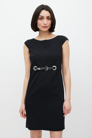 Dolce 
Gabbana Black 
Silver Belted Dress