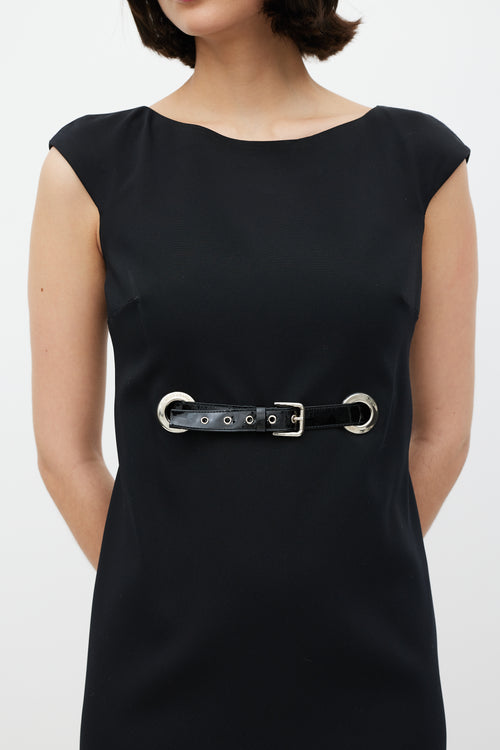 Dolce 
Gabbana Black 
Silver Belted Dress