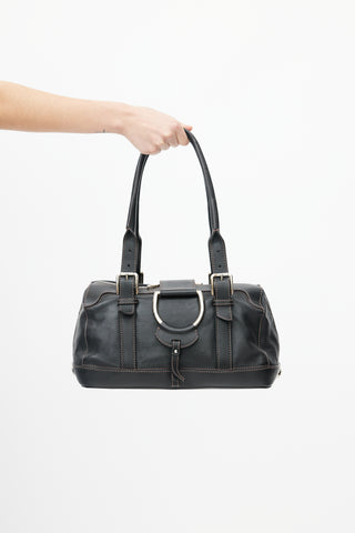 Dolce 
Gabbana Black 
Silver Miss Perfect Buckle Bag