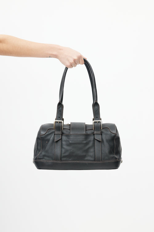 Dolce 
Gabbana Black 
Silver Miss Perfect Buckle Bag