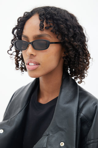 Dolce 
Gabbana Black Small Rectangle Sunglasses