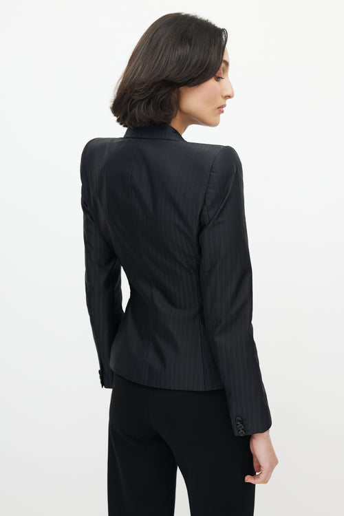 Dolce 
Gabbana Black Striped Structured Blazer