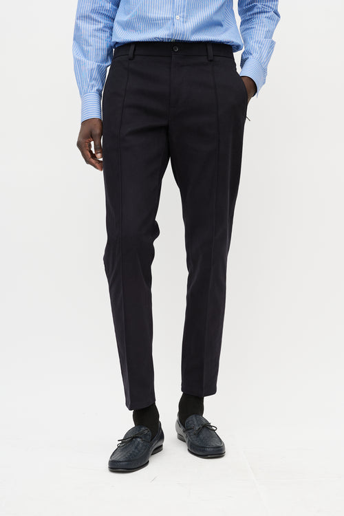 Dolce 
Gabbana Black Thick Cotton Trouser