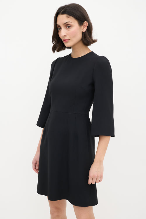 Dolce 
Gabbana Black Three Quarter Sleeve Sheath Dress