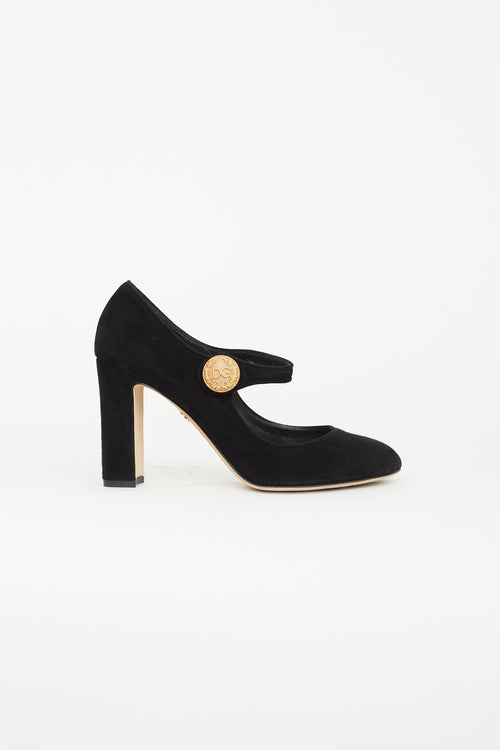 Dolce 
Gabbana Black Vally Suede Pump