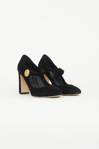 Dolce 
Gabbana Black Vally Suede Pump