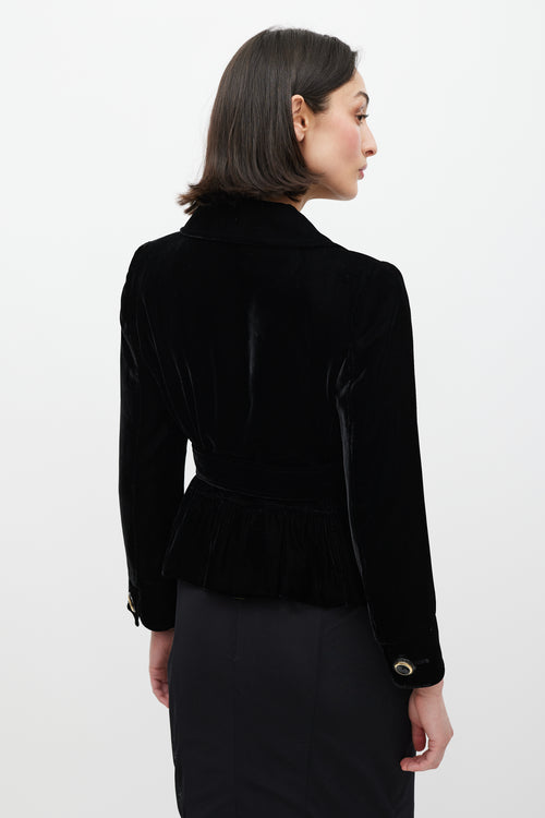 Dolce 
Gabbana Black Velour Belted Jacket