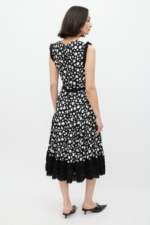 Dolce 
Gabbana Black 
White Polka Dot Lace Dress