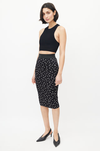 Dolce 
Gabbana Black 
White Star Skirt