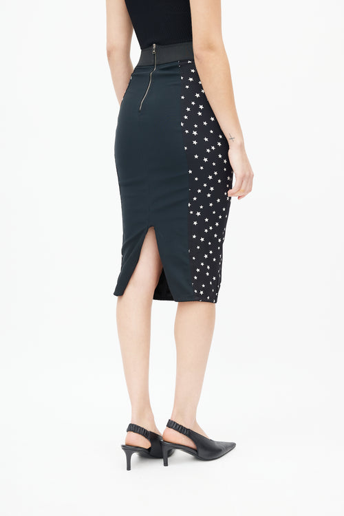 Dolce 
Gabbana Black 
White Star Skirt