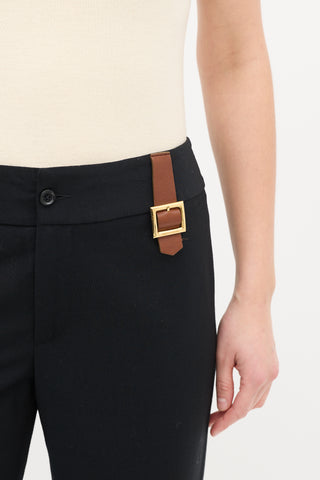 Dolce 
Gabbana Black Wool Belt Detail Trouser