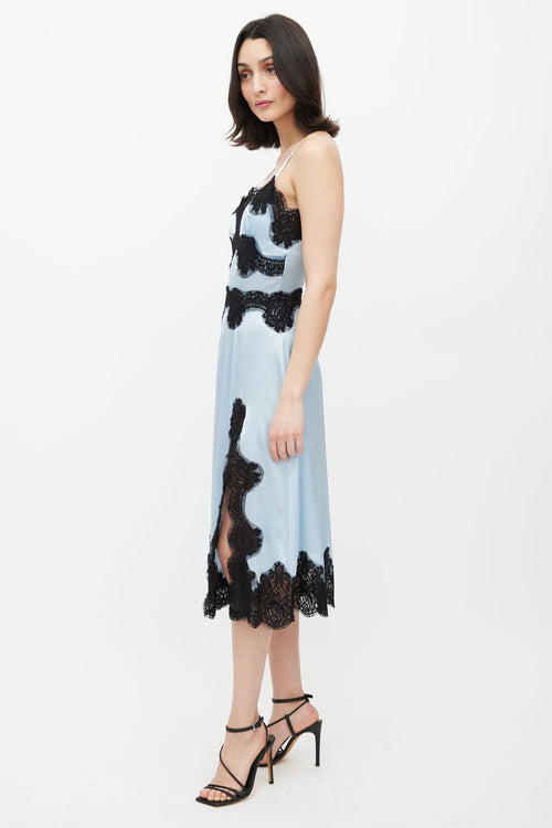 Dolce 
Gabbana Blue 
Black Lace Satin Dress