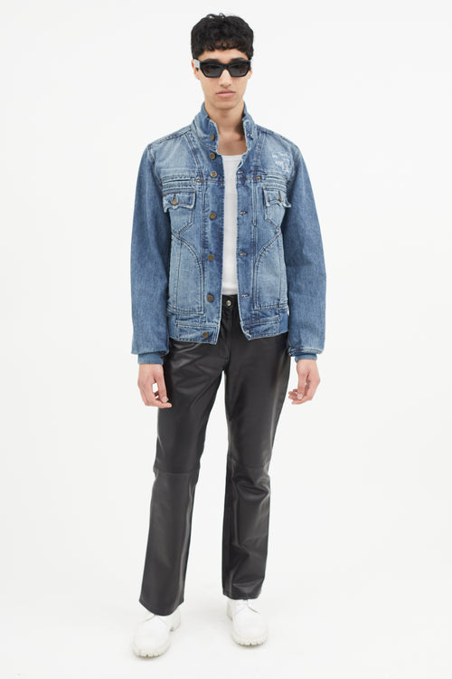 Dolce 
Gabbana Blue Distressed Denim Jacket