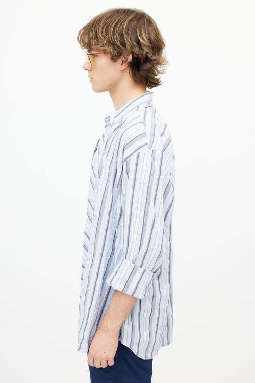 Dolce 
Gabbana Blue 
Grey Stripe Shirt