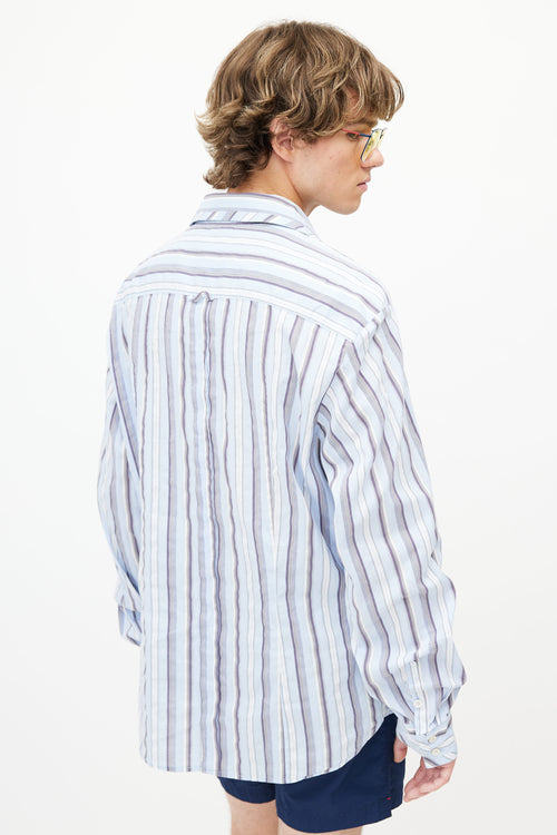 Dolce 
Gabbana Blue 
Grey Stripe Shirt