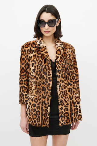 Dolce 
Gabbana Brown 
Black Fur Print Jacket