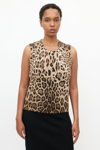 Dolce 
Gabbana Brown 
Black Print Knit Tank