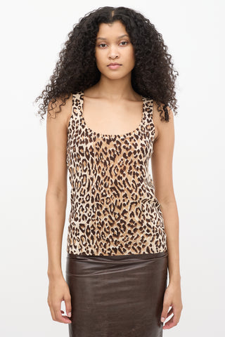 Dolce 
Gabbana Brown 
Cream Printed Tank Top