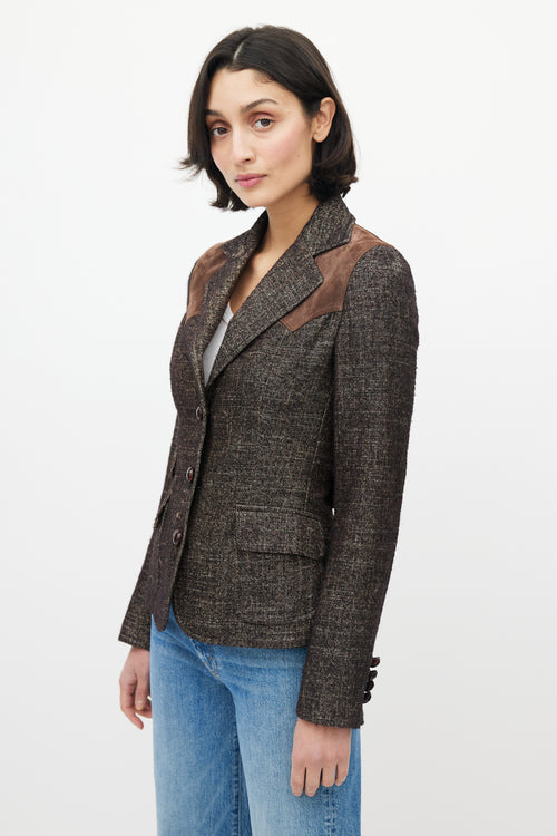 Dolce 
Gabbana Brown Wool Suede Blazer