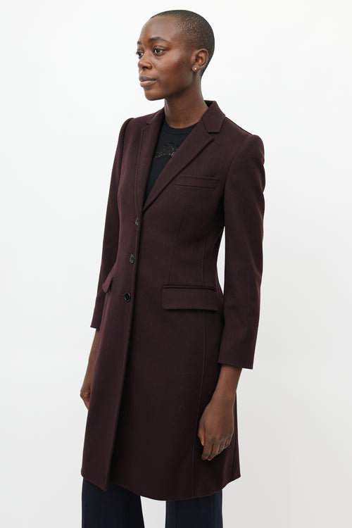 Dolce 
Gabbana Burgundy Wool Coat