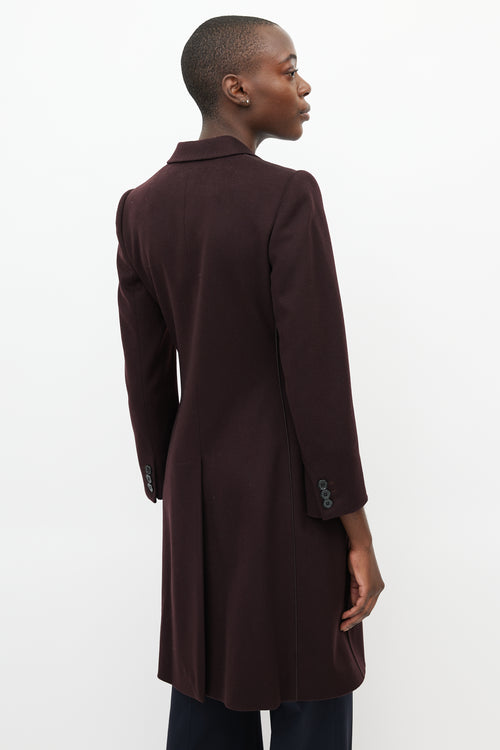 Dolce 
Gabbana Burgundy Wool Coat