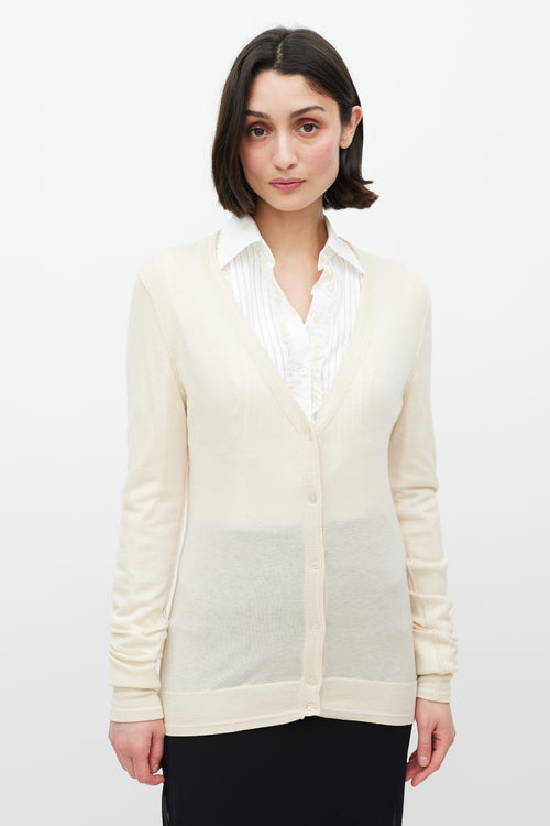 Dolce 
Gabbana Cream Knit Cardigan