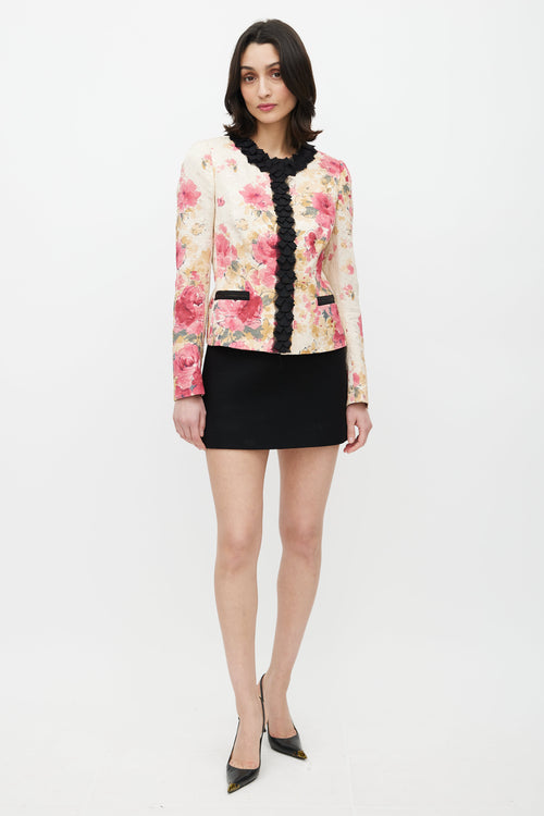 Dolce 
Gabbana Cream 
Multicolour Floral Jacket