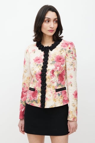 Dolce 
Gabbana Cream 
Multicolour Floral Jacket