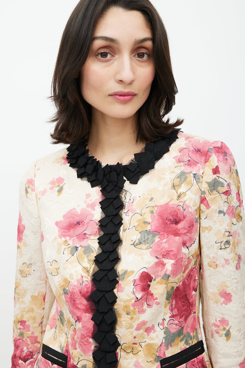 Dolce 
Gabbana Cream 
Multicolour Floral Jacket